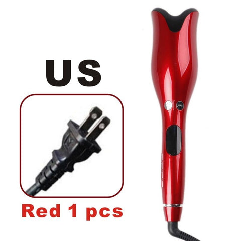 Automatic Hair Curling Iron Air Curler Wand Curl 1 Inch Rotating Magic Salon Auto Curlers LCD Display