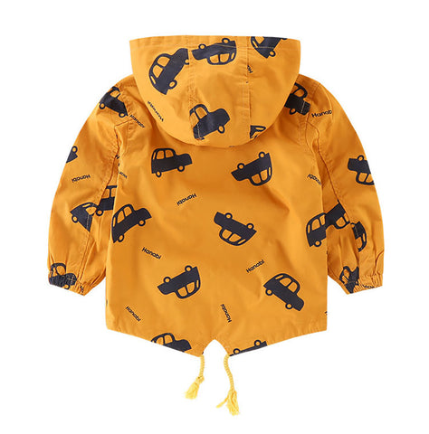 Chaquetas de invierno para niños, abrigos gruesos y cálidos con dibujos de coches, abrigos con capucha para bebés y niñas, prendas de vestir de longitud media, chaquetas rompevientos, ropa 