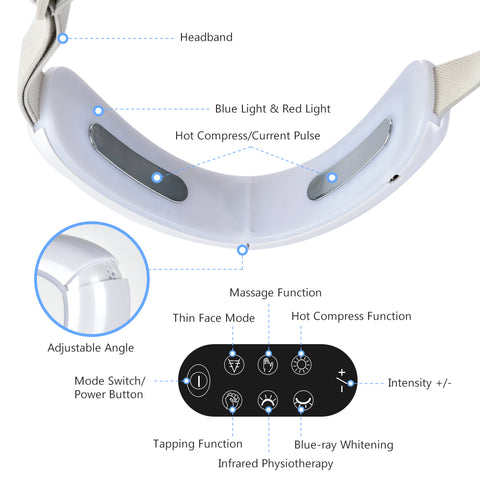 Chin V-Line Up Lift Belt Machine Red Blue LED Photon Therapy Face Slimming Vibration Massager Facial Lifting Device V Face care