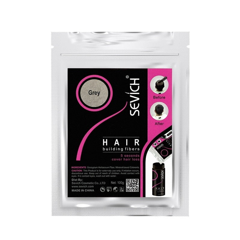 Sevich 100 g Haarfasern, 10 Farben, Keratin-Haaraufbau-Faserpulver, sofortiges Haarwachstumsfaser-Nachfüllset, 50 g Haarpflegeprodukt 