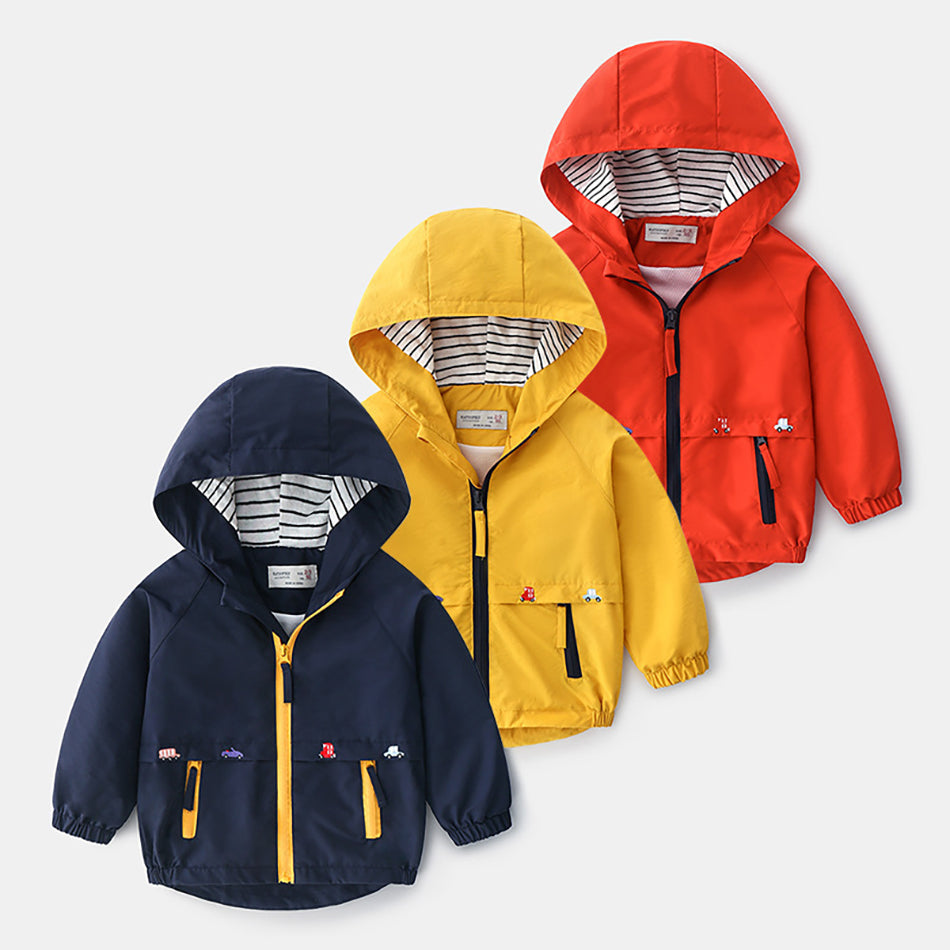 Chaquetas de lana de invierno para niños con bolsillo y cremallera, rompevientos con capucha para niños, abrigos para primavera y otoño, chaquetas para niños 