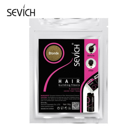 Sevich, 100g, fibras para el cabello, queratina de 10 colores, polvo de fibra para construcción del cabello, recarga de fibra para el crecimiento instantáneo del cabello, 50g, producto para el cuidado del cabello 