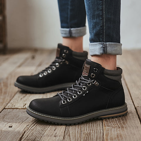 DECARSDZ, botas para hombre, botas cómodas para exteriores para hombre, moda para hombre, zapatos clásicos de cuero de alta calidad para otoño, botas de invierno duraderas de marca para hombre 