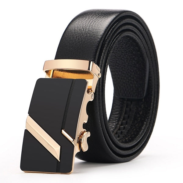 [LFMB]Famous Brand Belt Men Top Quality Genuine Luxury Leather Belts for Men,Strap Male Metal Automatic Buckle