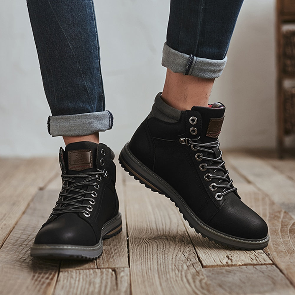 DECARSDZ, botas para hombre, botas cómodas para exteriores para hombre, moda para hombre, zapatos clásicos de cuero de alta calidad para otoño, botas de invierno duraderas de marca para hombre 