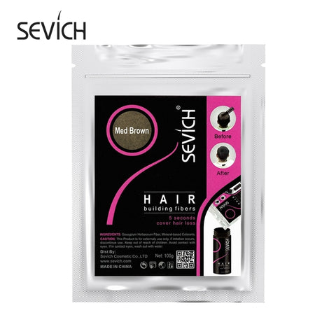 Sevich, 100g, fibras para el cabello, queratina de 10 colores, polvo de fibra para construcción del cabello, recarga de fibra para el crecimiento instantáneo del cabello, 50g, producto para el cuidado del cabello 