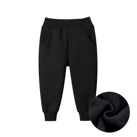 Pantalones para niños 2023 Otoño Invierno polar grueso sólido azul negro gris deporte Casual pantalones largos para 1-9 años 