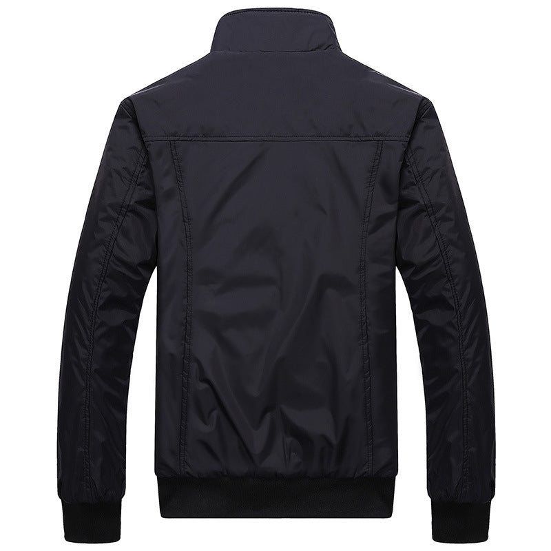 Chaquetas para hombre, abrigos informales de primavera y otoño, ropa deportiva de Color sólido para hombre, chaquetas ajustadas con cuello levantado, cazadora masculina 4XL