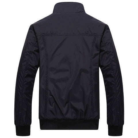 Chaquetas para hombre, abrigos informales de primavera y otoño, ropa deportiva de Color sólido para hombre, chaquetas ajustadas con cuello levantado, cazadora masculina 4XL