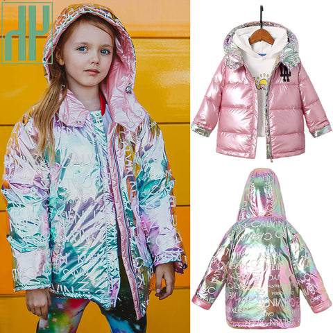 Children New Fashion Winter Jacket For Girls Warm Hooded Coat 90% Duck Down Double-sided Jackets Coats For Boys Kids Parkas