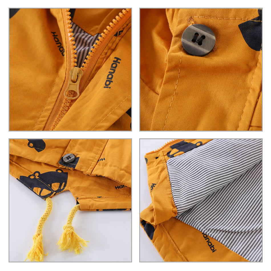 Chaquetas de invierno para niños, abrigos gruesos y cálidos con dibujos de coches, abrigos con capucha para bebés y niñas, prendas de vestir de longitud media, chaquetas rompevientos, ropa 