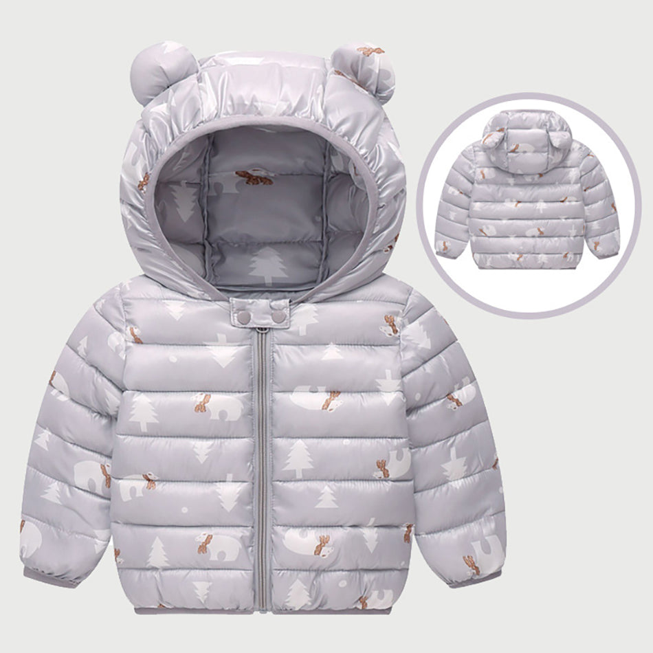 Baby girls jacket kids boys Light down coats with ear hoodie spring girl clothes infant clothing children's jackets Cute 1- 6y