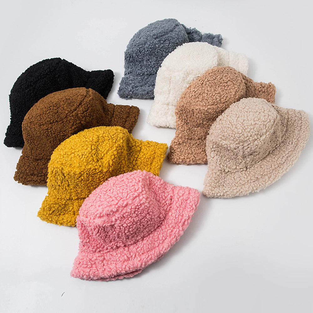 Sombrero con forma de cubo para mujer, sombreros de pescador de invierno, gorro de lana de punto versátil para ocio, ropa de calle para exteriores, gorro plegable de moda