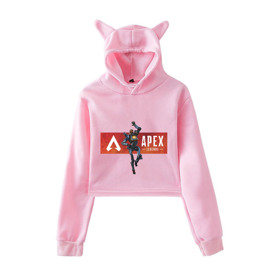 Apex Legends Print Hoodies Sweatshirts Women Cat ears with hood hoodies