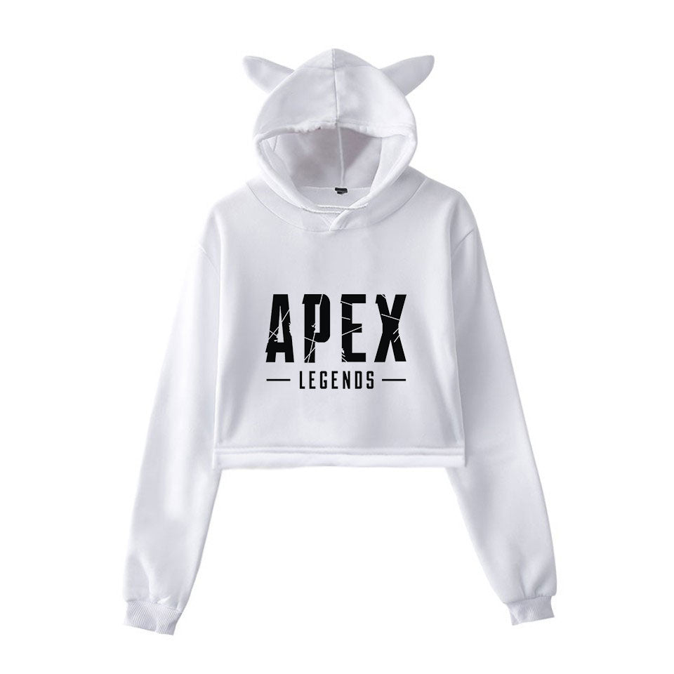 Apex Legends Print Hoodies Sweatshirts Women Cat ears with hood hoodies