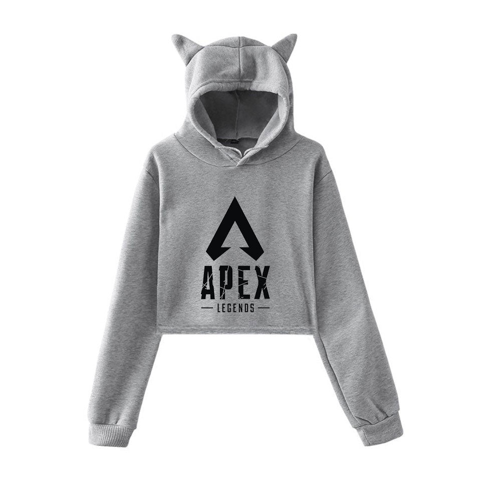 Apex Legends Print Hoodies Sweatshirts Women Cat ears with hood hoodies