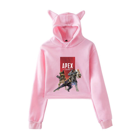 Apex Legends Print Hoodies Sweatshirts Damen Katzenohren mit Kapuze Kapuzenpullover