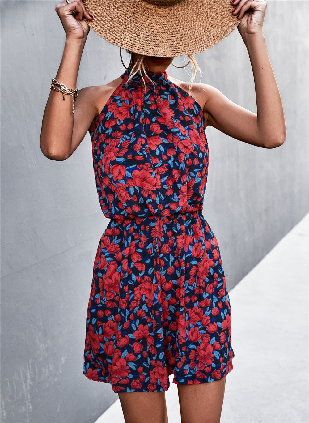 Boho Floral Print Mini Dress