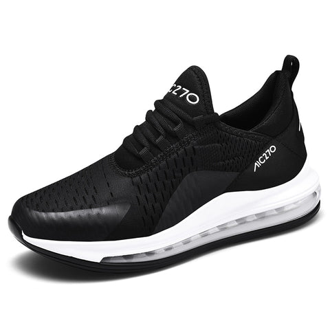 Men's Sneakers Lightweight Air Cushion Gym Fashion Shoes Mesh Surface Breathable Walking Running Athletic Sport White Sneakers