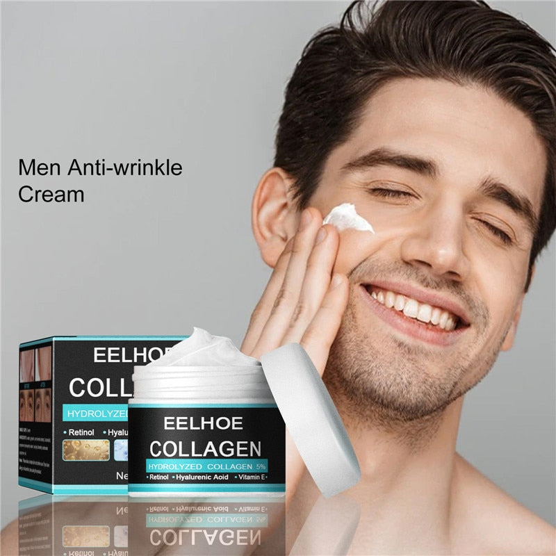 Men's Collagen Anti Wrinkle Creams Hyaluronic Acid Skin Firming Fade Fine Lines Hydrating Brightening Moisturizing Facial Cream