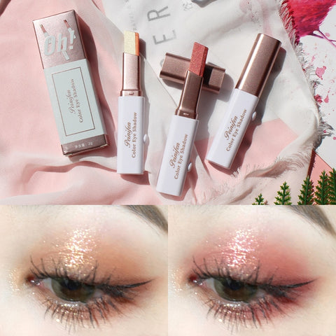 Double Color Glitter Eye shadow Stick Pencil Eyeshadow Makeup Waterproof Bicolor Shimmer Cosmetics Beauty Makeup Tool