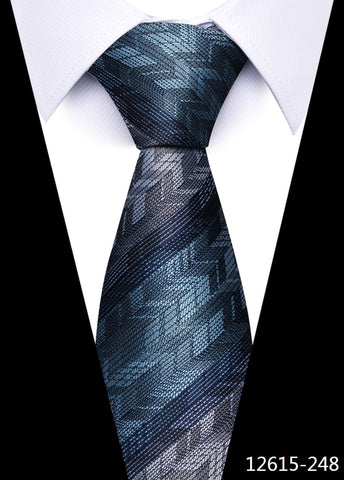 8 cm Tie Men Gravatas Classic Many Color Newest design Silk Necktie Shirt Accessories Striped Sky Blue Man's Office