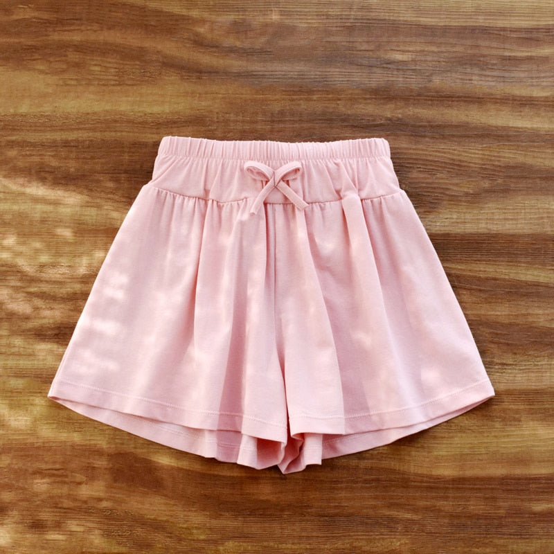 Girls Shorts Summer Outside Wear Cotton Pants Children'S Loose Culottes Leggings Small Children Baby Wide Leg Thin Model