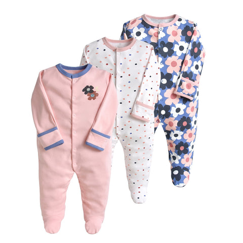 3 Pcs/Lot Newborn Jumpsuit Baby Rompers Long Sleeve Infant Clothing Cotton Baby Boys Girls Clothes 0-12Months Ropa Bebe