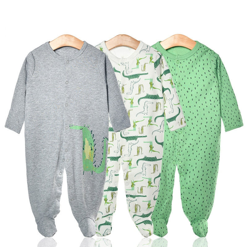 3 Pcs/Lot Newborn Jumpsuit Baby Rompers Long Sleeve Infant Clothing Cotton Baby Boys Girls Clothes 0-12Months Ropa Bebe