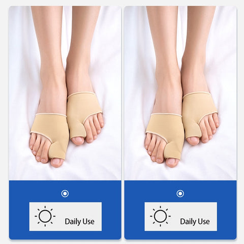 2Pcs=1Pair Toe Corrector Orthotics Feet Foot Care Bone Thumb Adjuster Correction Soft Pedicure Socks Bunion Straightener