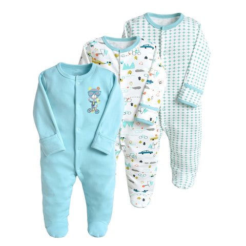 3 Pcs/Lot Newborn Jumpsuit Baby Rompers Long Sleeve Infant Clothing Cotton Baby Boys Girls Clothes 0-12Months Ropa Bebe