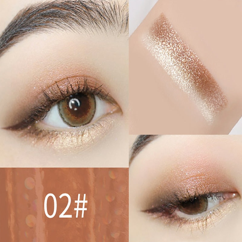 Doble Color brillo sombra de ojos lápiz en barra sombra de ojos maquillaje impermeable Bicolor brillo cosméticos herramienta de maquillaje de belleza 