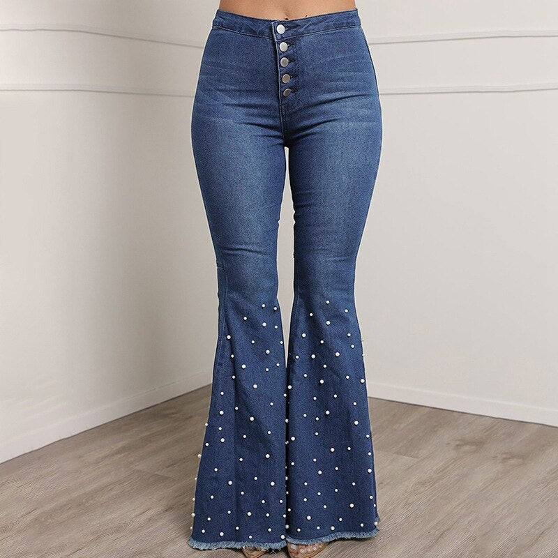 Ladies Pantalones Casual Bell Bottom Jeans