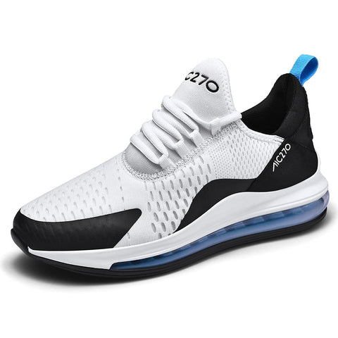 Men's Sneakers Lightweight Air Cushion Gym Fashion Shoes Mesh Surface Breathable Walking Running Athletic Sport White Sneakers