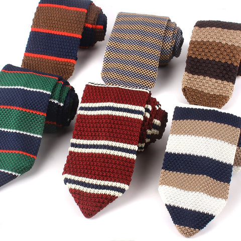 Nuevo tejido corbatas Casual corbata delgada para fiesta niños niñas de punto a rayas corbata de boda para novio ropa de cuello para hombres 