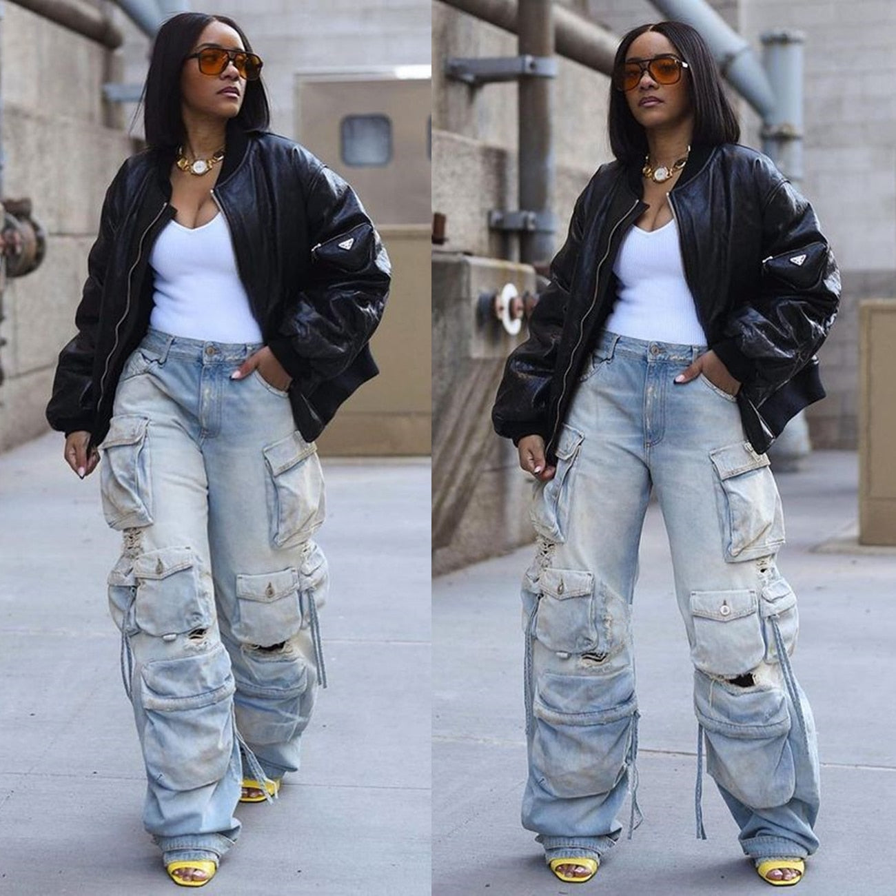 Baggy Denim Pocket Pants Jeans