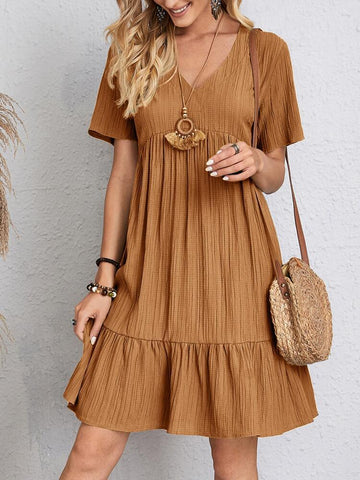 Casual Solid Mini Dress