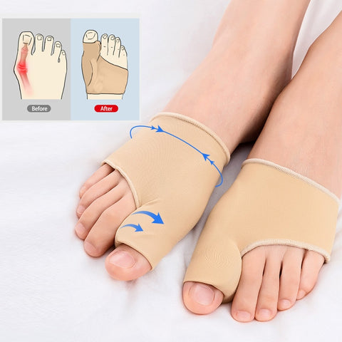 2Pcs=1Pair Toe Corrector Orthotics Feet Foot Care Bone Thumb Adjuster Correction Soft Pedicure Socks Bunion Straightener