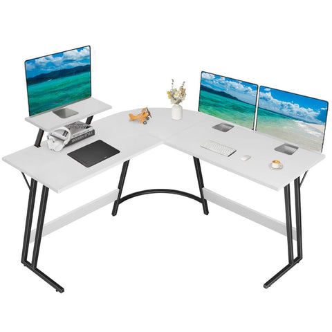 Home Office Writing Desk Modern L-shape Computer Desk White Office Furniture