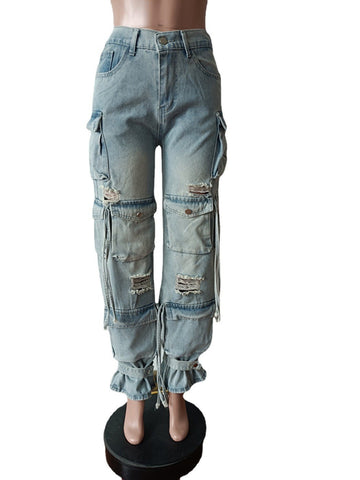 Baggy Denim Pocket Pants Jeans