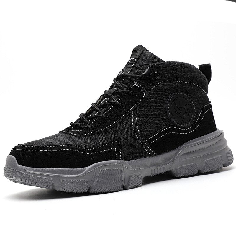 AMAWEI Indestructible Man High Top Safety Shoes  Non-Slip Work Sneakers Breathable Men Steel Toe Puncture Proof Safety Boots