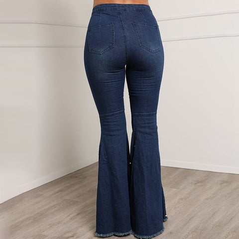 Ladies Pantalones Casual Bell Bottom Jeans