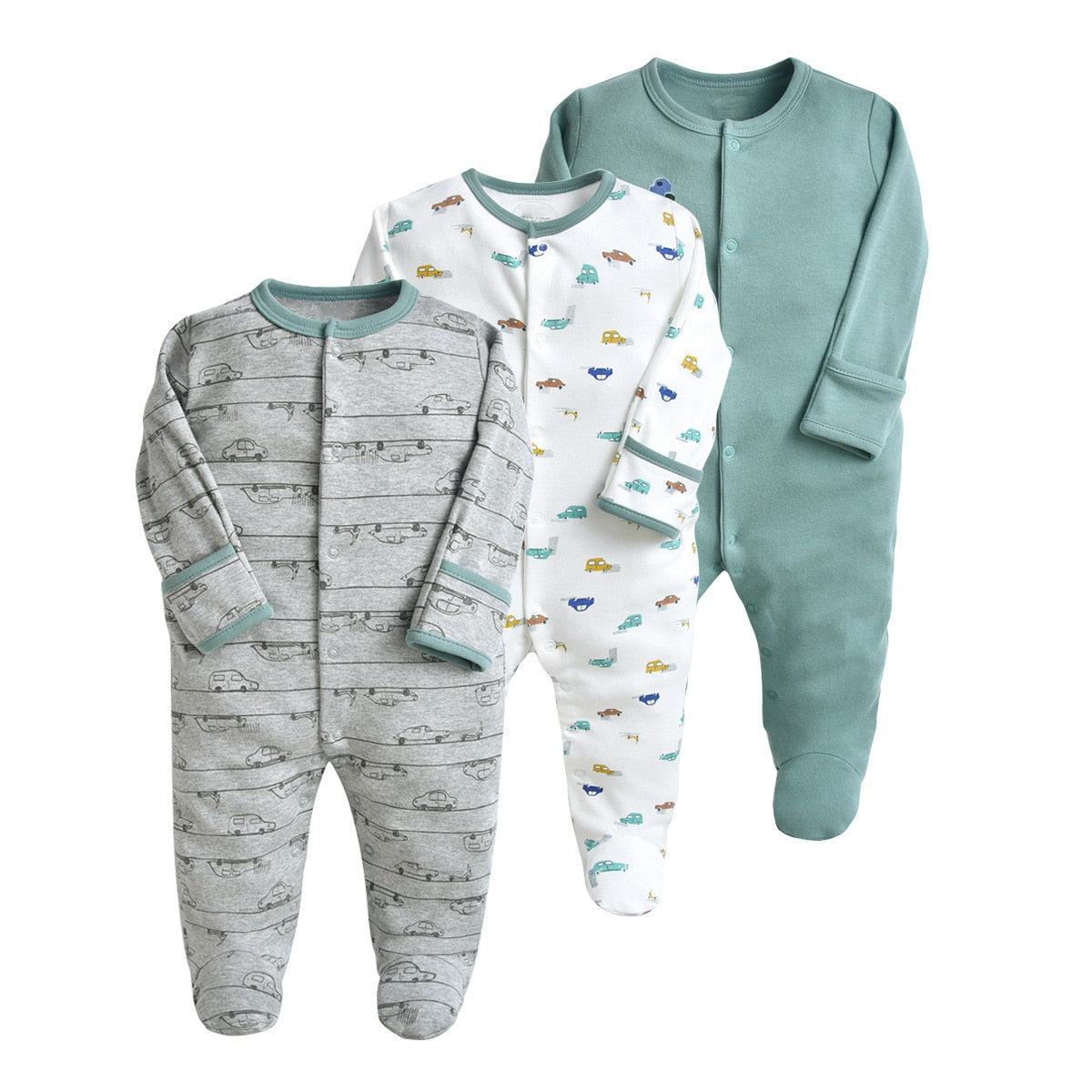 3 Pcs/Lot Newborn Jumpsuit Baby Rompers Long Sleeve Infant Clothing Cotton Baby Boys Girls Clothes 0-12Months Ropa Bebe