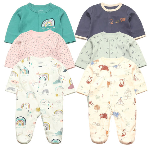 3 Pcs/Lot Newborn Jumpsuit Baby Rompers Long Sleeve Infant Clothing Cotton Baby Boys Girls Clothes 0-12Months Ropa Bebe