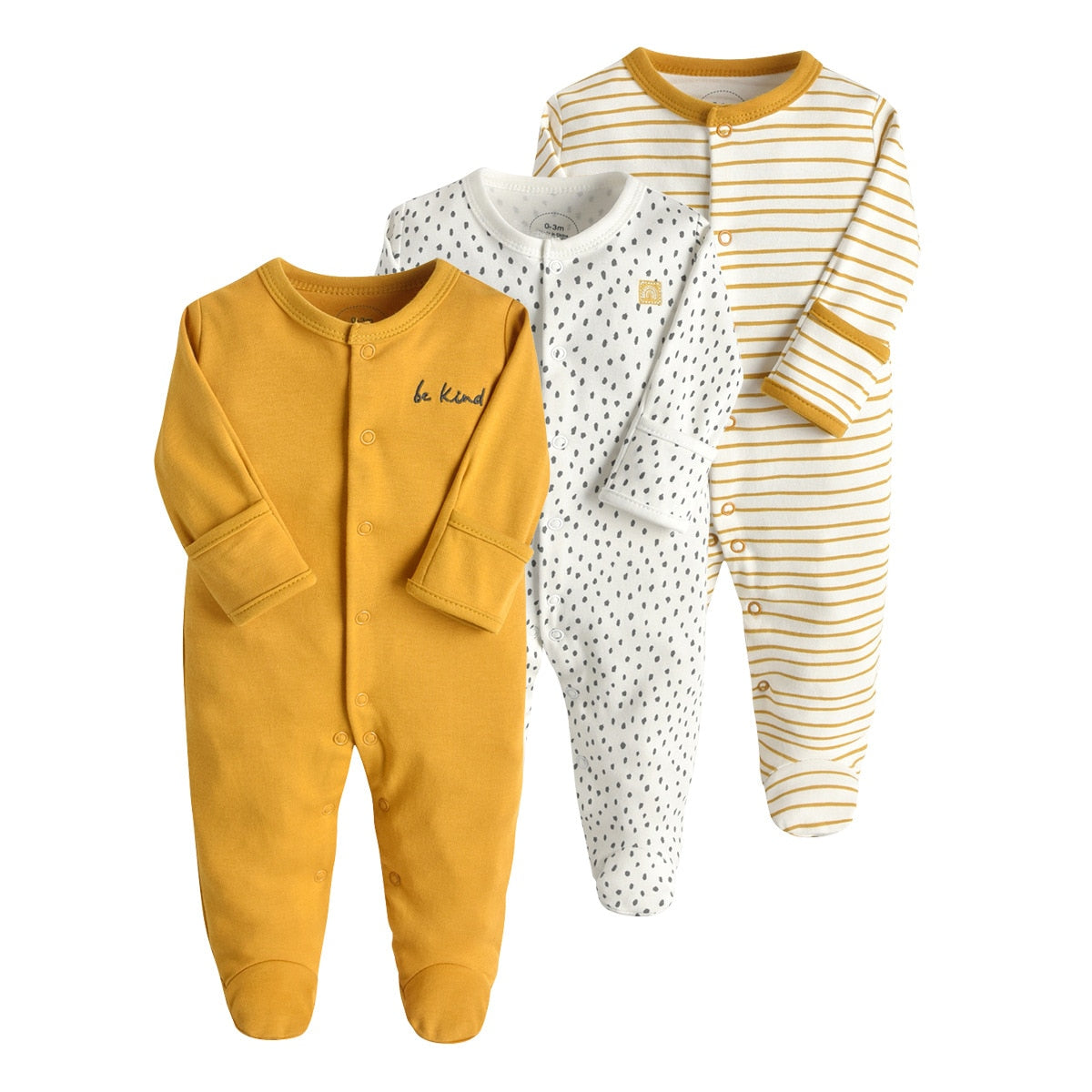 3 Pcs/Lot Newborn Jumpsuit Baby Rompers Long Sleeve Infant Clothing Cotton Baby Boys Girls Clothes 0-12Months Ropa Bebe