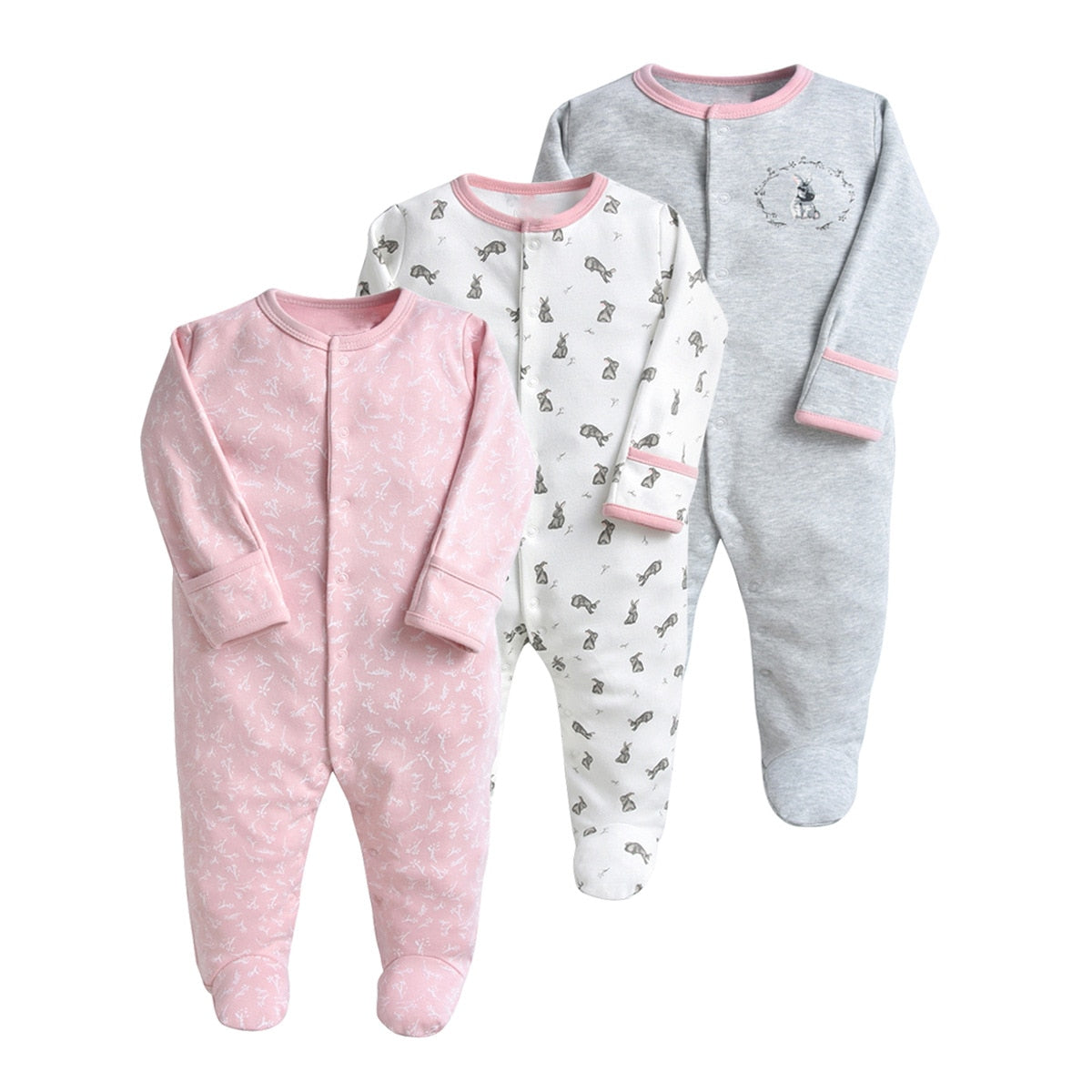 3 unids/lote, mono para recién nacido, peleles para bebé, Ropa infantil de manga larga, Ropa de algodón para bebés, Ropa para niños y niñas de 0 a 12 meses 