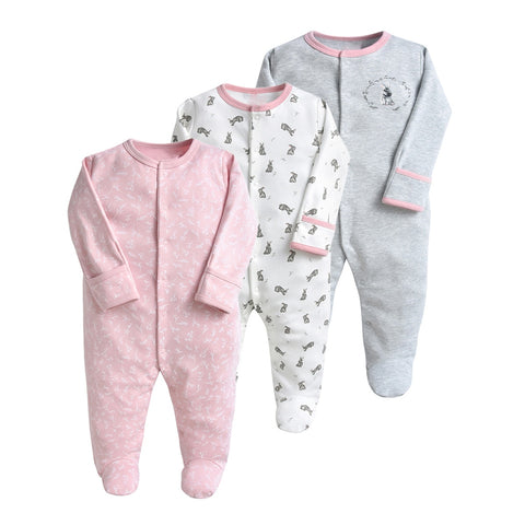 3 Pcs/Lot Newborn Jumpsuit Baby Rompers Long Sleeve Infant Clothing Cotton Baby Boys Girls Clothes 0-12Months Ropa Bebe