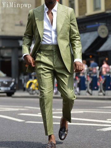 Summer Army Green Men Suits