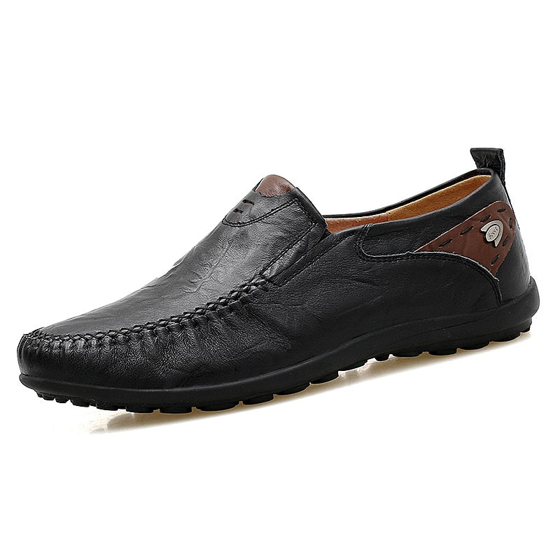 Männer Schuhe Casual Luxus Marke Echtes Leder Italienische Männer Loafer Mokassins Slip auf Herren Fahren Schuhe Schwarz Braun Plus Größe 47 