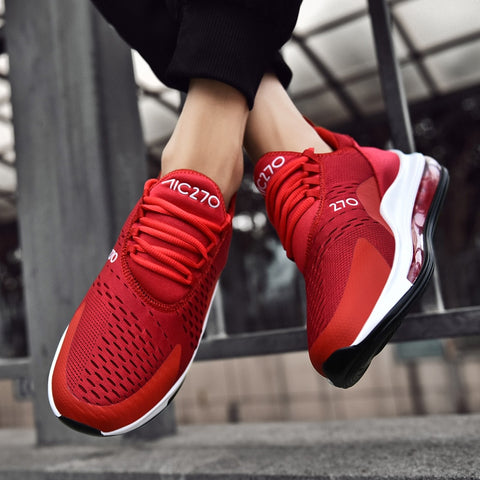 Men's Sneakers Lightweight Air Cushion Gym Fashion Shoes Mesh Surface Breathable Walking Running Athletic Sport White Sneakers